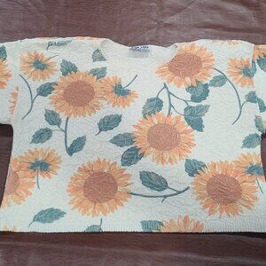VINTAGE 1990s Big City sunflower crop sweater